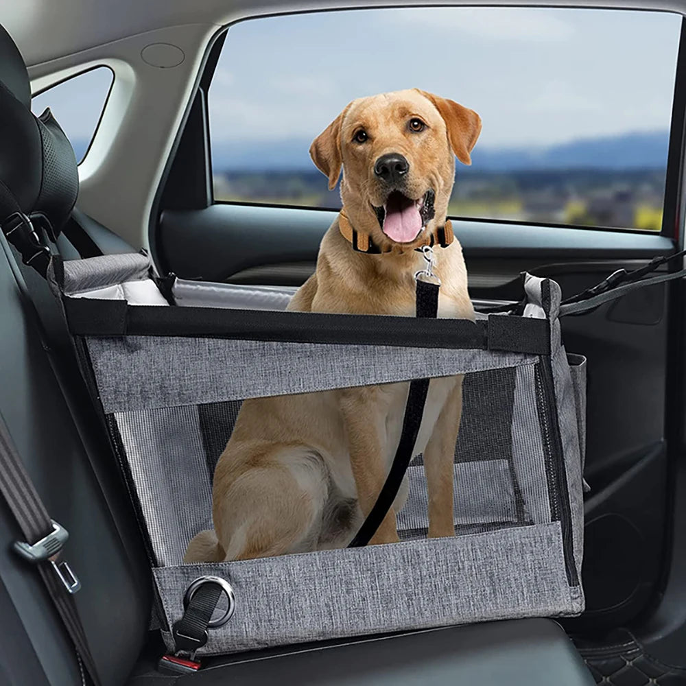 Spacious Pet Car Seat - Foldable and Washable