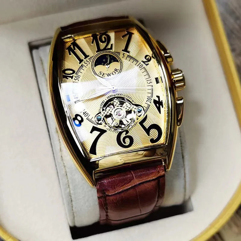Luxury Automatic Tourbillon Skeleton Mechanical Watch