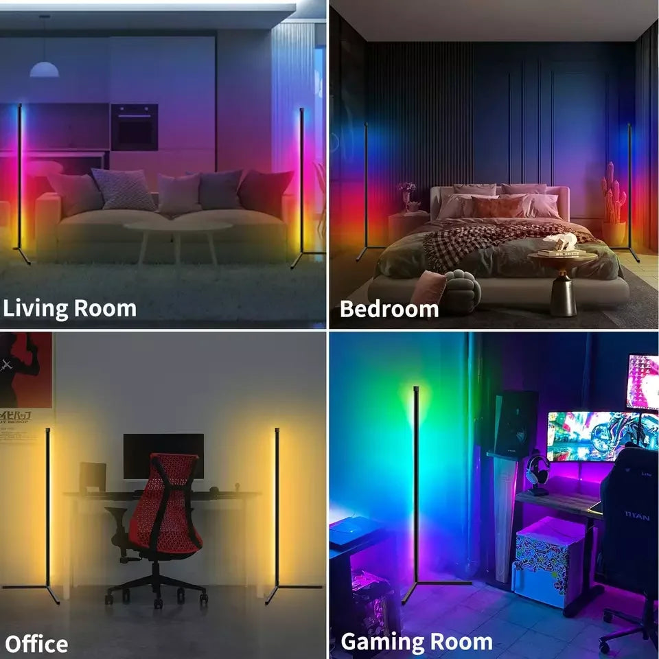 Space Saving Smart RGB LED Corner Floor Lamp