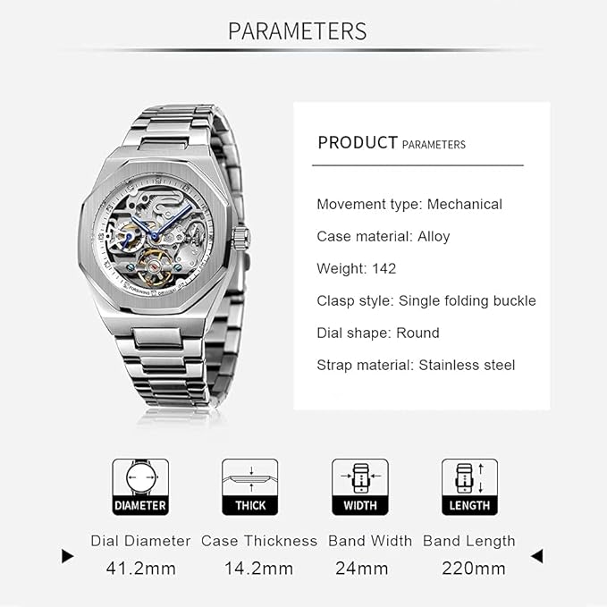 Intricate Skeleton Automatic Mechanical Wristwatch