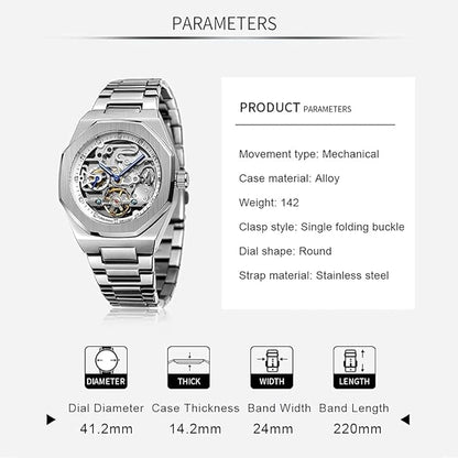 Intricate Skeleton Automatic Mechanical Wristwatch