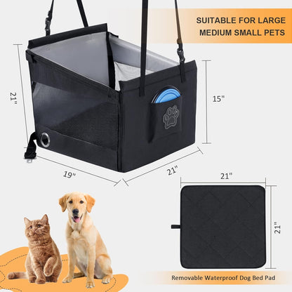 Spacious Pet Car Seat - Foldable and Washable