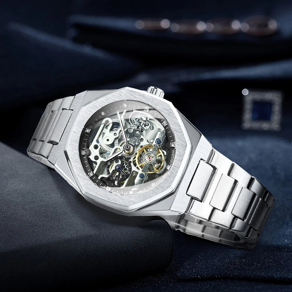Intricate Skeleton Automatic Mechanical Wristwatch