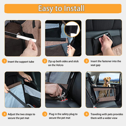 Spacious Pet Car Seat - Foldable and Washable