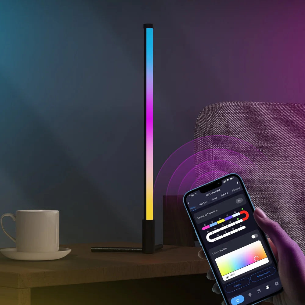 Space Saving Smart RGB LED Corner Floor Lamp